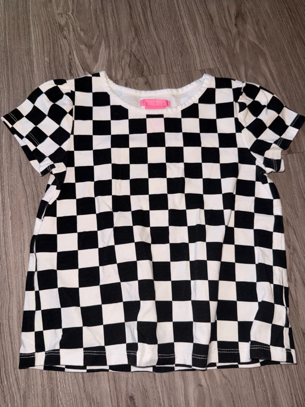 Isaac Mizrahi Black & White Checkerboard Short Sleeve Tee